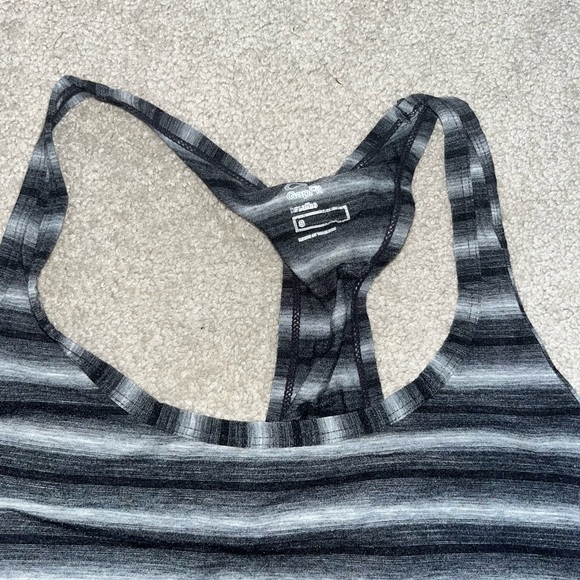Grey Striped Workout Top - Picture 3 of 3